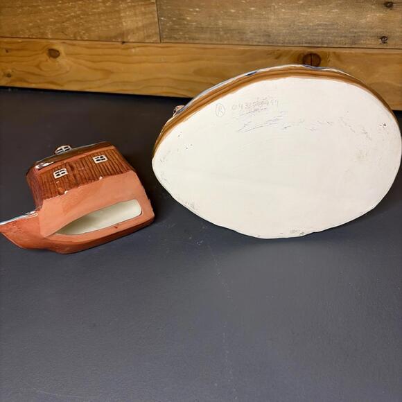 Rick Wisecarver Vintage Old Mill Cookie Jar Folk Art Americana Rustic Pottery - Picture 9 of 9